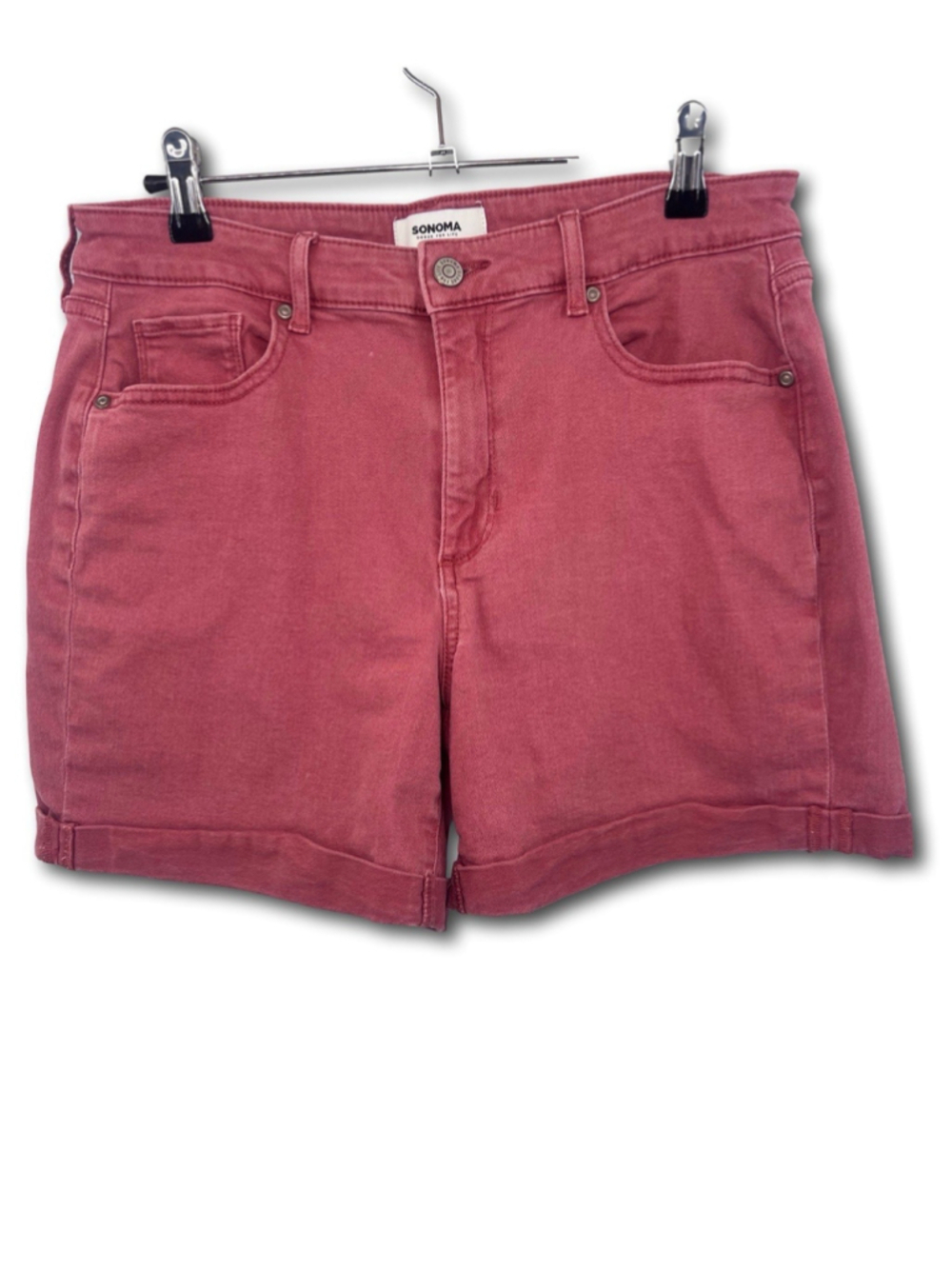 Sonoma Goods For Life Jean Shorts Rolled Cuff Hem Dusty Rose Women’s Size Medium